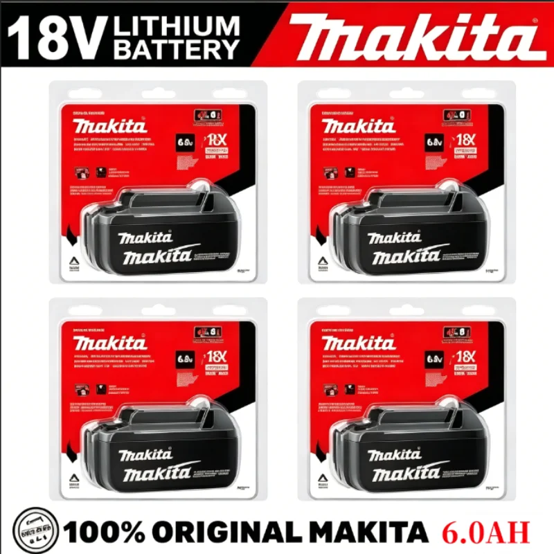 

Аккумулятор Li-ion 18В 6Ач BL1860B для Makita, совместимый с инструментами Makita 18В DTW700 DGA404 DDF487 DTD173, в оригинальной упаковке