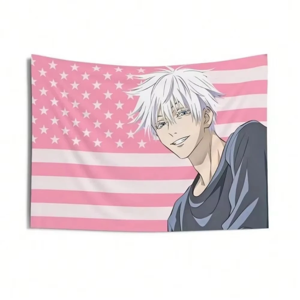 Gojo Satoru Anime Tapestry |  Wall Hanging Flag for Pink Room, Dorm & Club Decor, Unique Anime Gift