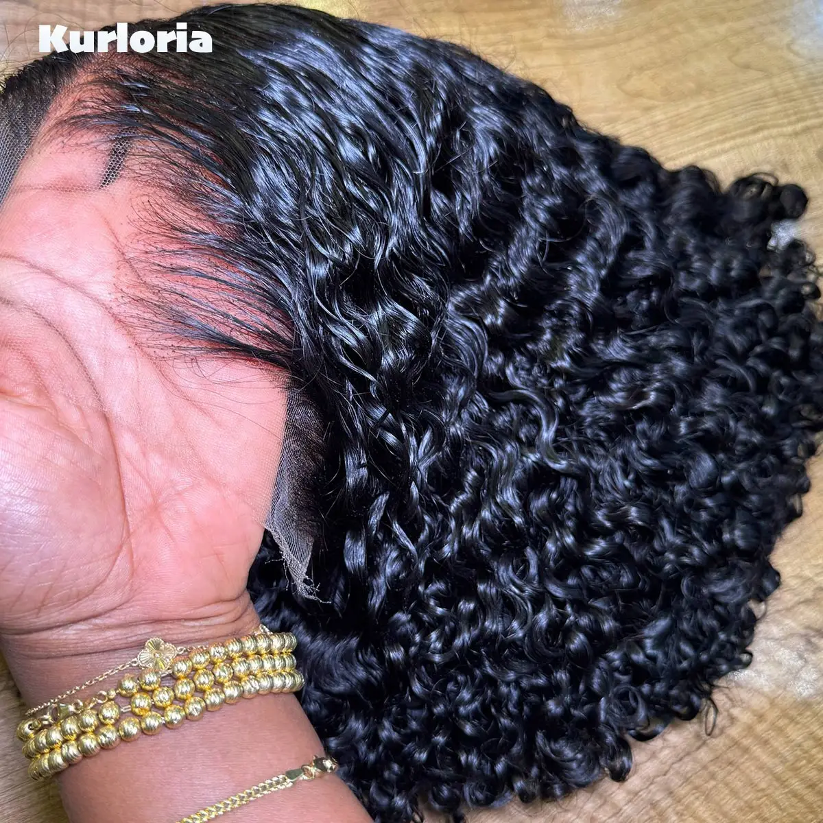 100% Human Hair 300 Density Curly Bob Lace Front Wig Natural Black 13x4 13x6 HD Lace Front Glueless Wear and Go Wig Pre-plucked