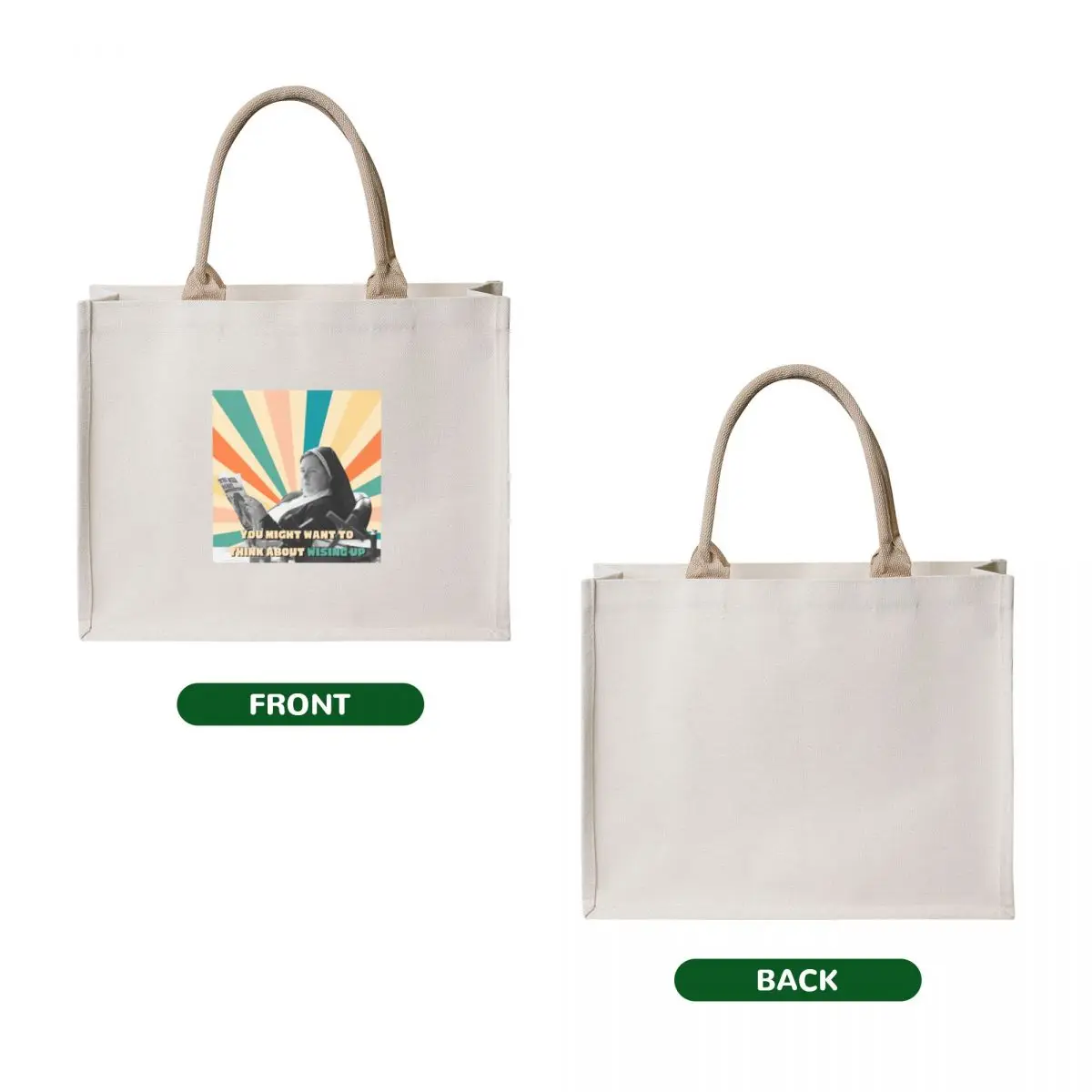 Wise Up! Tote Bag Custom bag tote bag men shopping cart bags