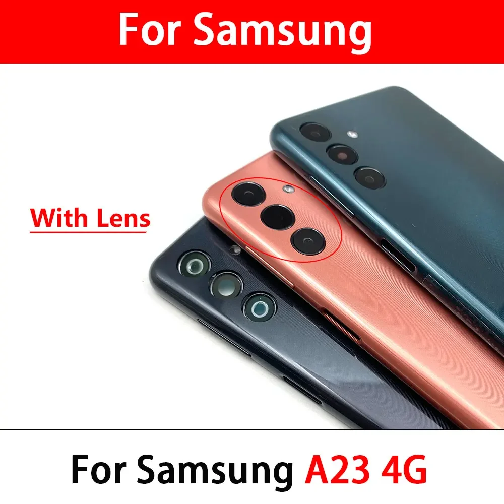 Nieuwe Achterklep Voor Samsung A04 A 04S A04e A23 4G 5G Batterij Deur Behuizing Batterij Backcover Met Camera Glazen Lens