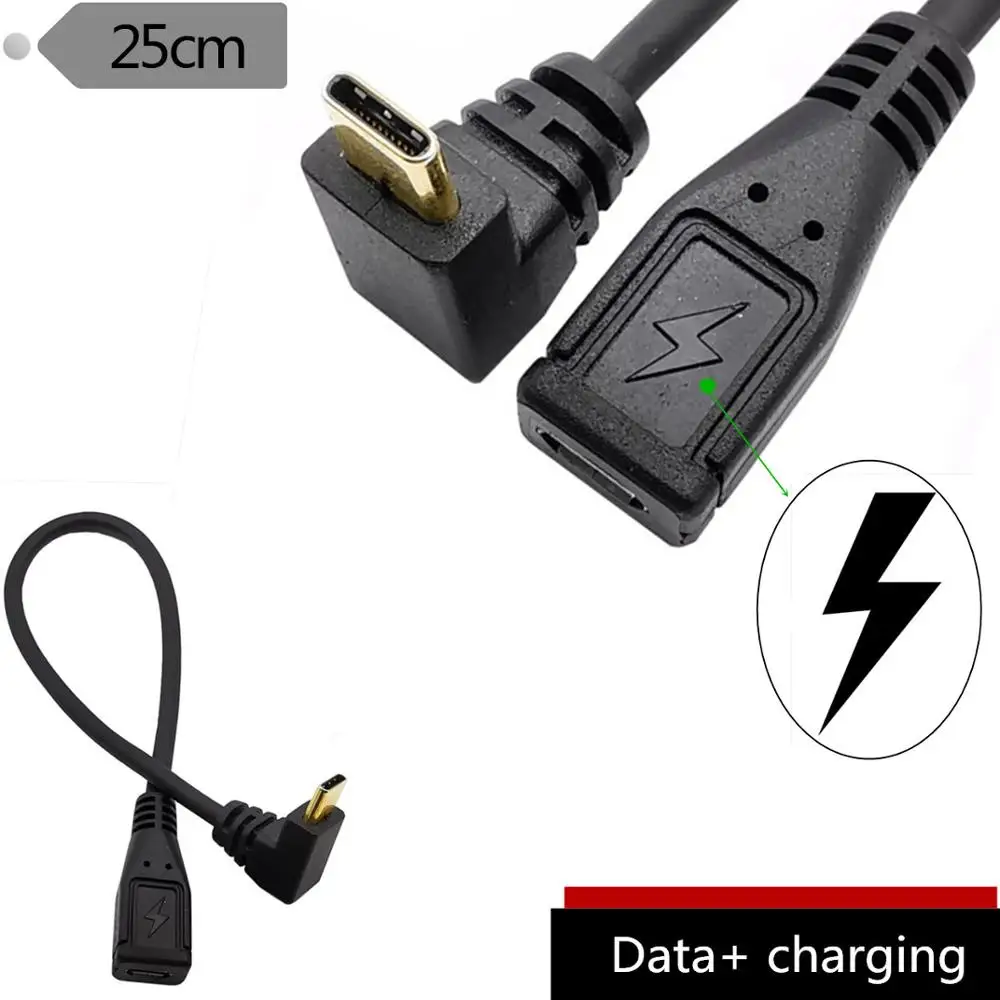 Позолоченный USB 3.1 90 ° обратный Type-C orbit Micro5pin Женский адаптер для передачи данных