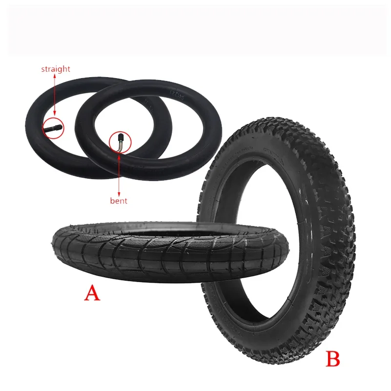 

12Inch 12x2.125/2.35 Inner Tube Camera With curved or straight valve For 12x2.125(57-203) Bike Electric Scooter