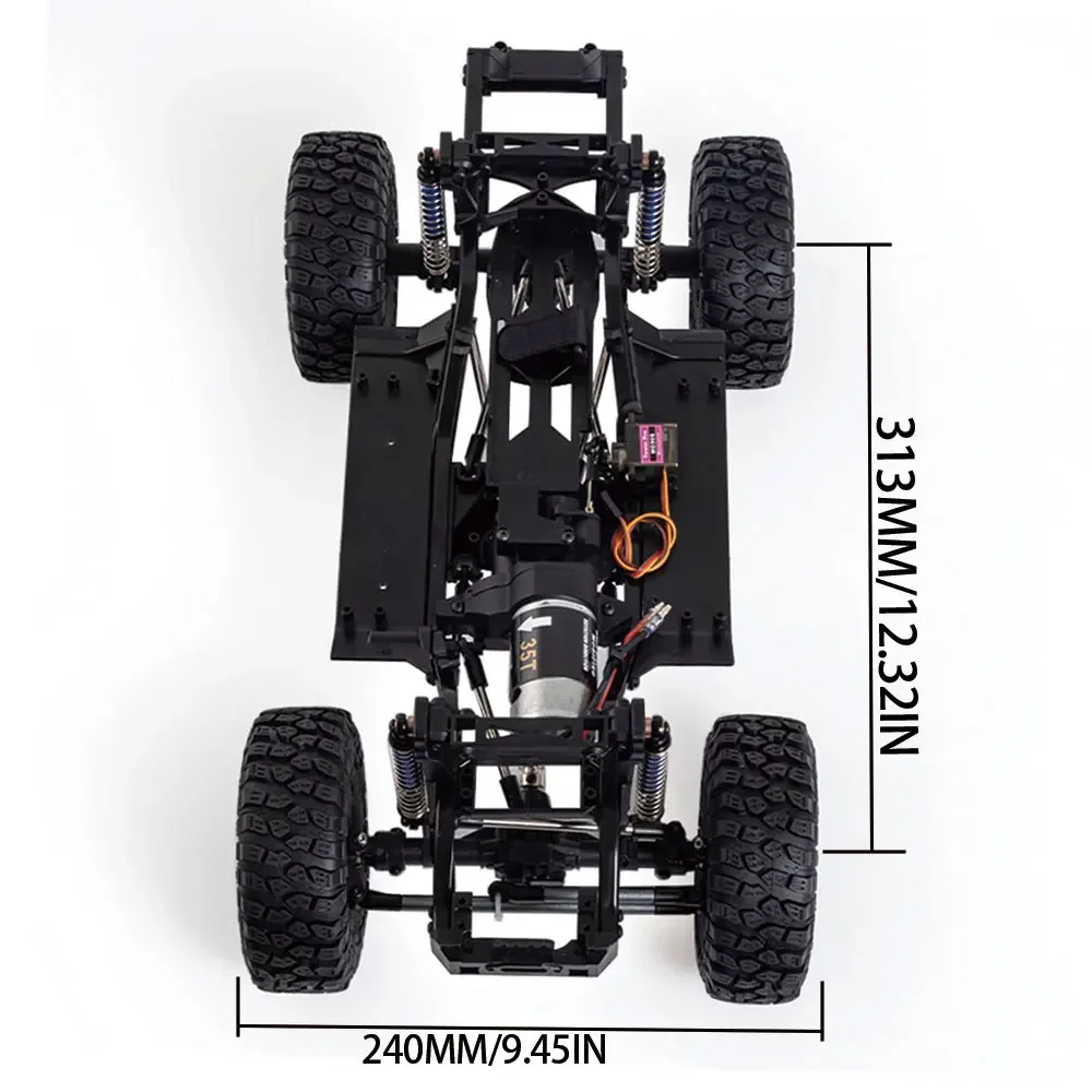 TRX4 2-Speed Gearbox Frame Chassis with 550 35T Motor for 1/10 RC Crawler Car TRX-4 DIY Upgrade Kit Parts