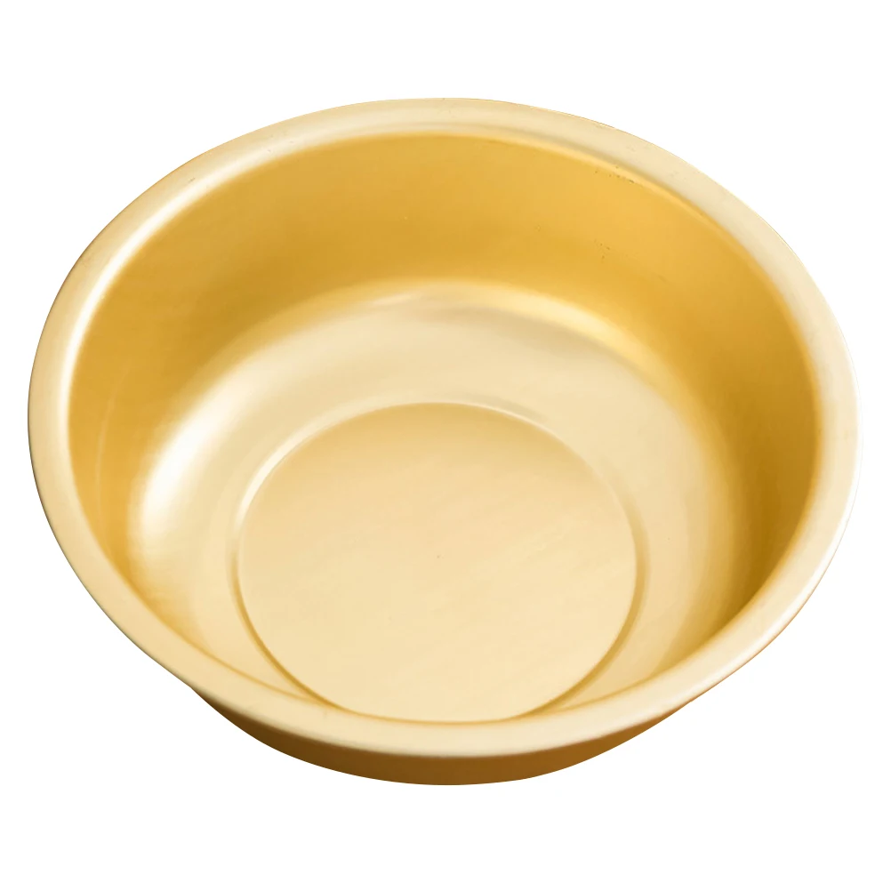 

Yellow Aluminum Soup Basin Fruit and Vegetable Washing Kitchen Large Bowl for Dishes Metal