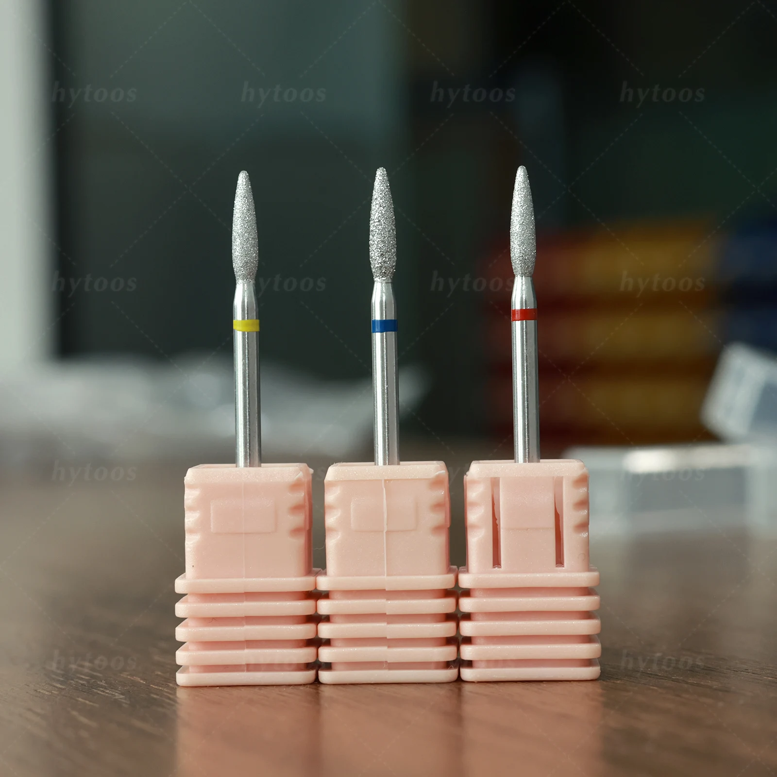 クロムダイヤモンドネイルドリルビット、鈍端プロ仕様ロシア式キューティクルビット、ドリル用、角質除去、ネイル前処理ツール
