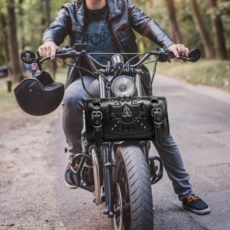 Waterproof Biker Gothic Tool Bag With Multiple Pockets And Secure Mounting System for Cruiser Essential