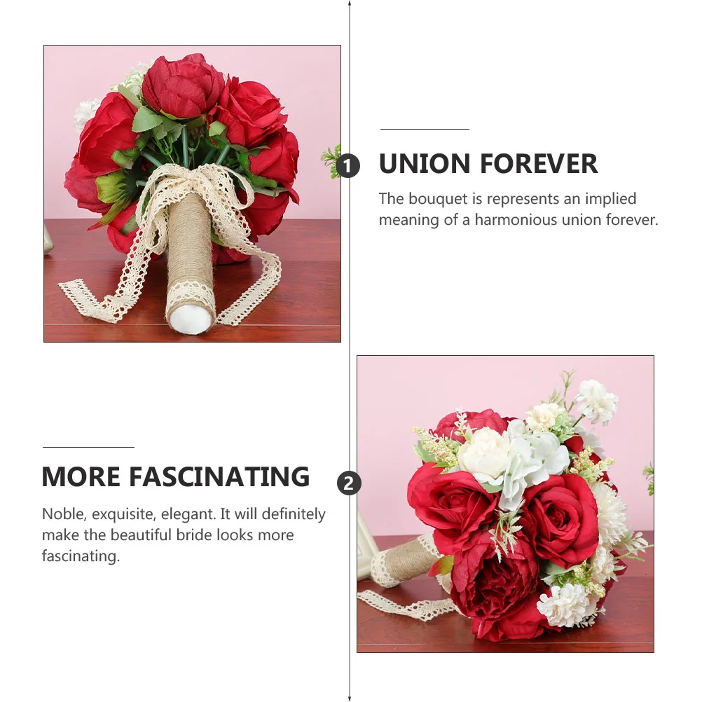 

1pc Bridal Bouquet Decoration Party Photo Props Hemp Rope Wedding Bridal Flower Bouquet Flowers Wedding