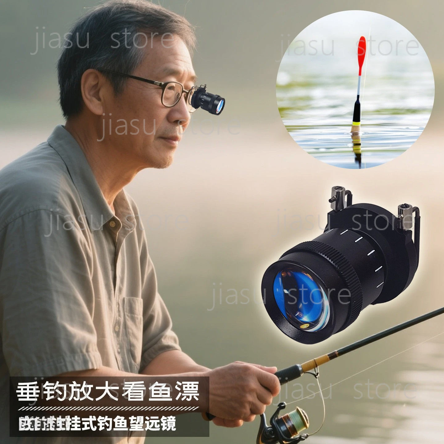 

Portable 3X Monocular Close Observation Eyeglass for Outdoor Fishing Float Viewing Lightweight Design