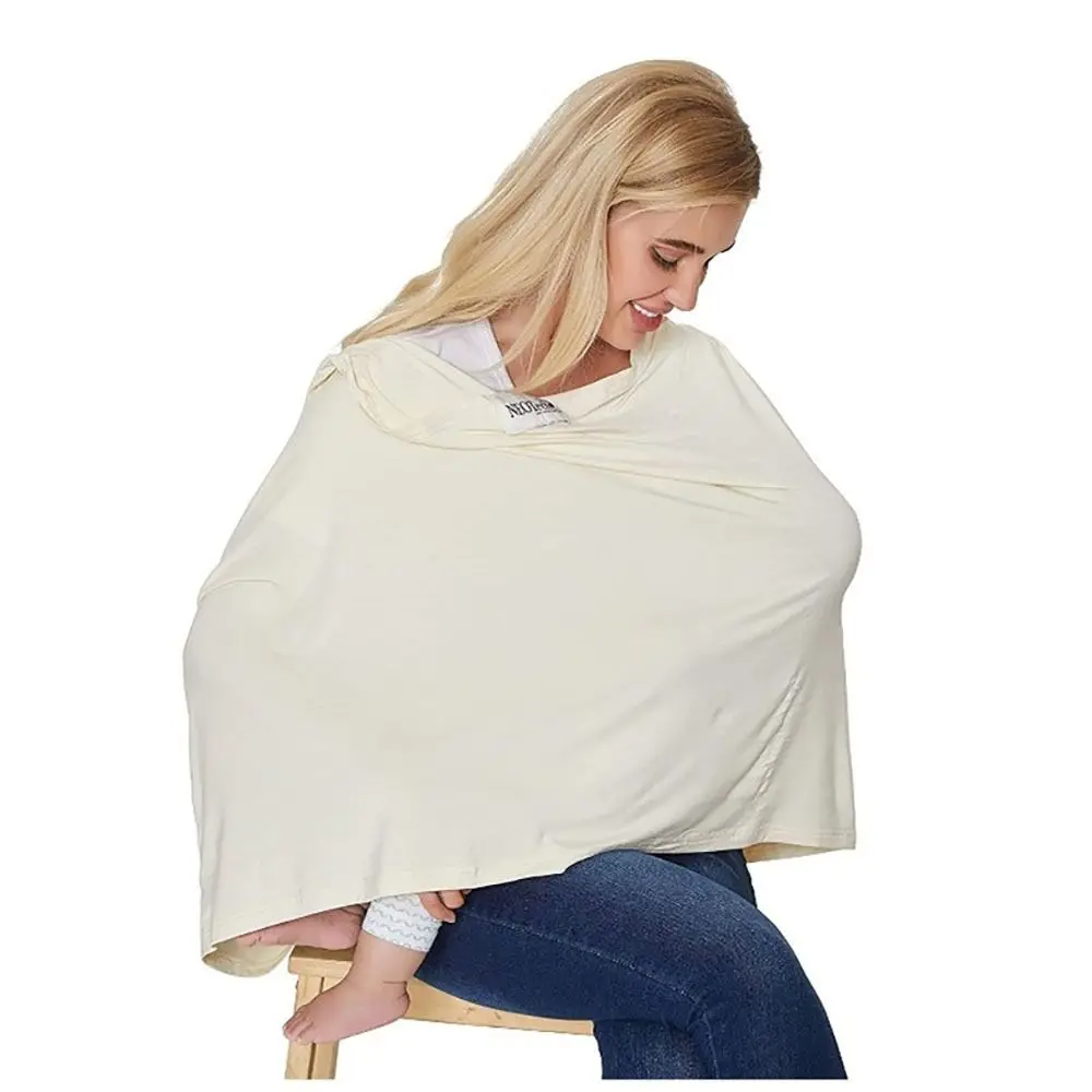 Multi-functional Privacy Breastfeeding Shawl Solid Color Privacy Protection Nursing Poncho Muslin Fabric