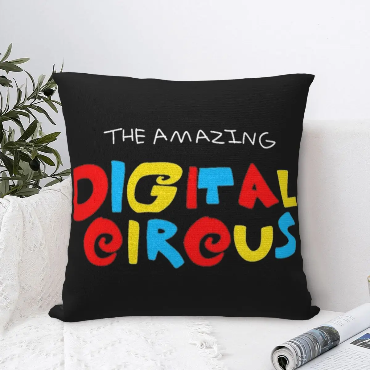 The Amazing Digital Circus Square Pillow Case Pomni Ragatha Caine Cushion Covers Zippered Decor Pillowcase for Home 40*40cm