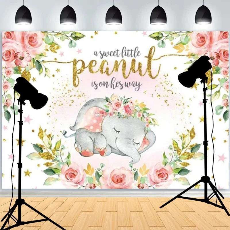 Fondo de fotografía de elefante de fiesta de recién nacido salvaje, accesorios de cien días, 1er cumpleaños, fondo de estudio fotográfico de animales, WP-29