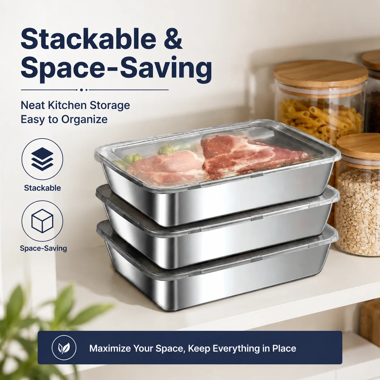 ชุดกล่องเก็บอาหารสแตนเลส 3 ชิ้ - Meal Prep Menu บทวิจารณ์และราคา