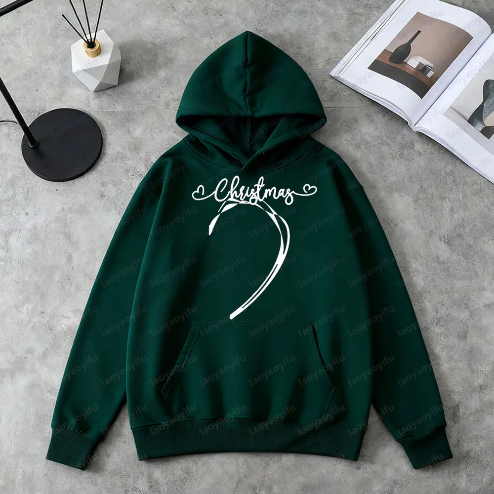 Merry Christmas Matching Couple Hoodies Contracted Design Xmas Gift Clothing Men Women Festival Casual Simple Sweatshirts