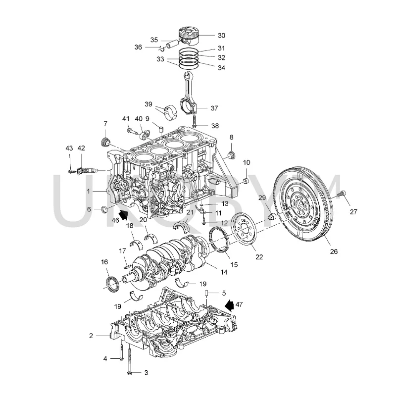 12669767 Suitable for Che vro let Cr uz e 1.4T Piston with piston pin and piston ring