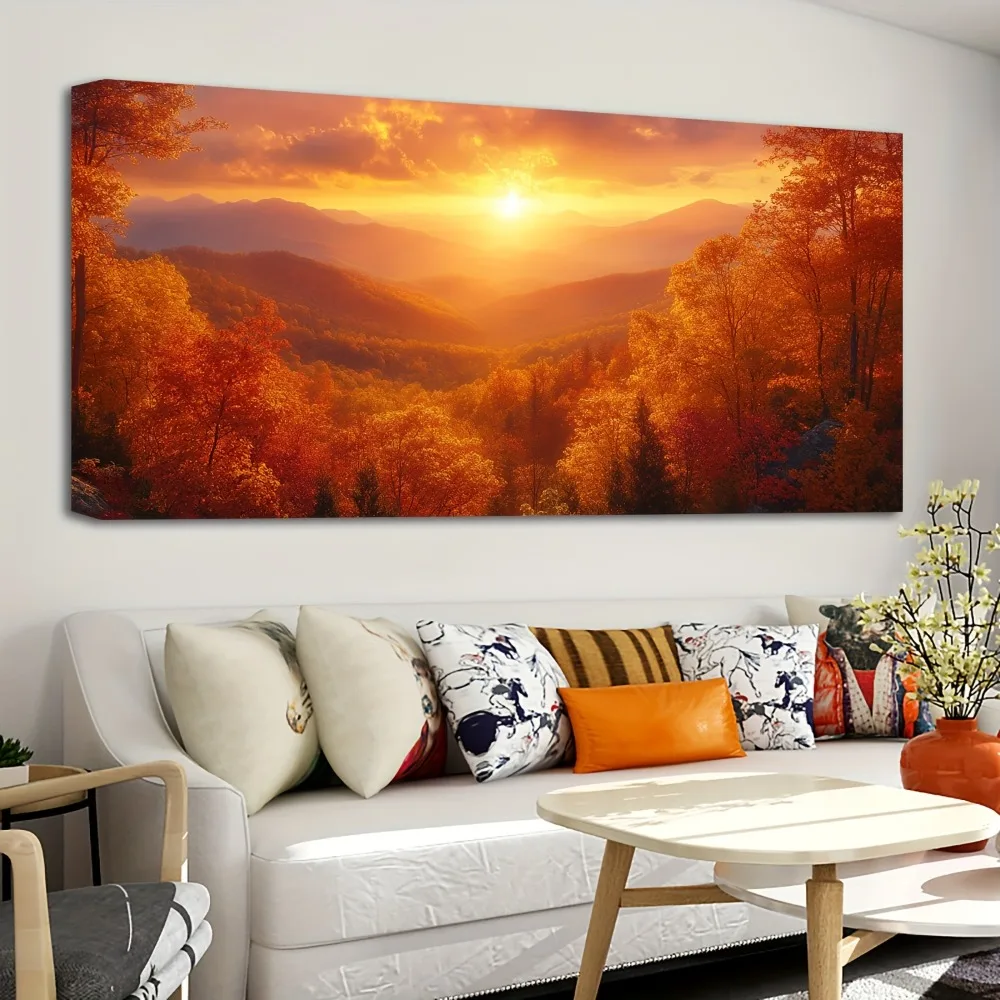 

Каркас из массива сосны толщиной 1,5 дюйма, фреска из натуральной масляной живописи, горные фотографии с восходом Дая Горы, Синий Горный Риндж