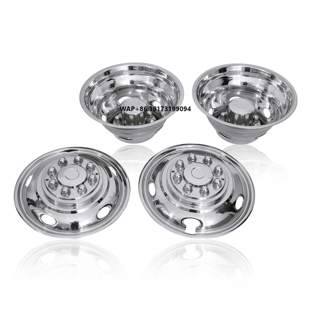 

17" Stainless Steel Dually Wheel Simulators Bolt On Wheel Cover with Removable Centre Cap Hubcaps for 03-21Dodge Ram 3500