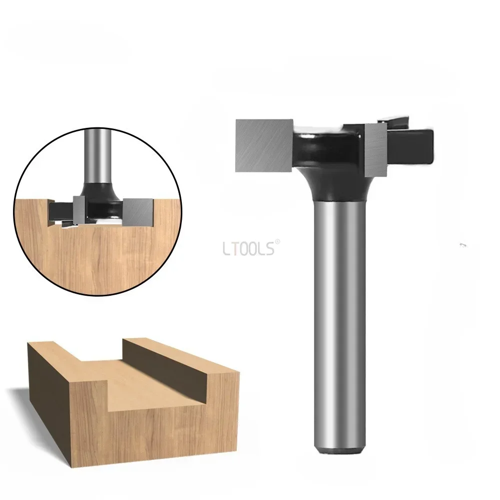 1/4 6 Shank Woodworking T-Slot Milling Cutter 3 Edge T Shaped Tenon Router Bit For Wood Industrial Grade Milling Cutter Slotting