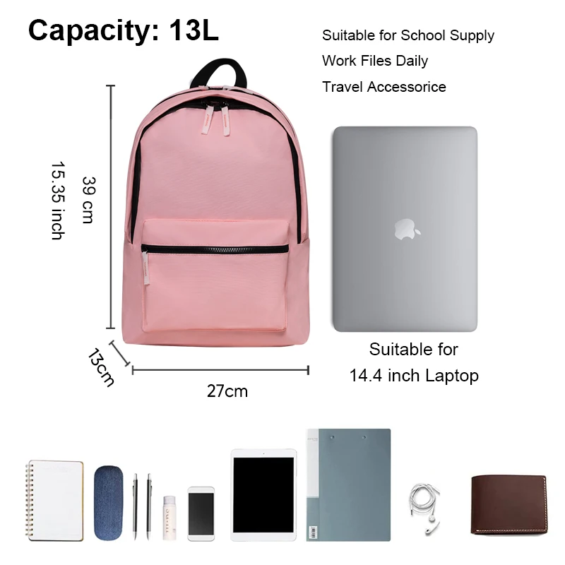 WEPLUS Backpack Men Women 14.4inch Laptop Backpacks 13L Water Resistant Lightweight Travel Casual College Bag for Girl Schoolbag