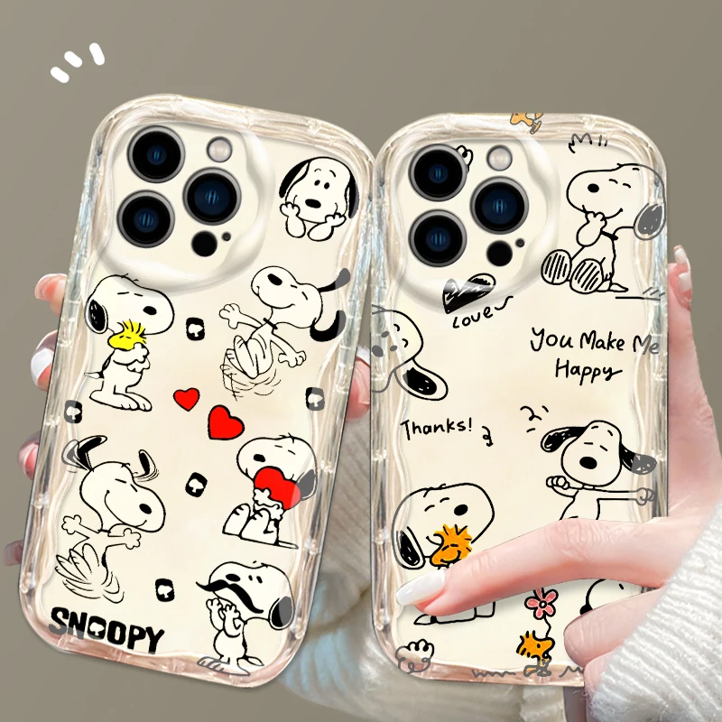 Iively Cartoon Snoopy Cool For Apple iPhone 15 14 13 12 11 XS XR X Pro Max Plus Wave Oil Funda Cover Phone Case