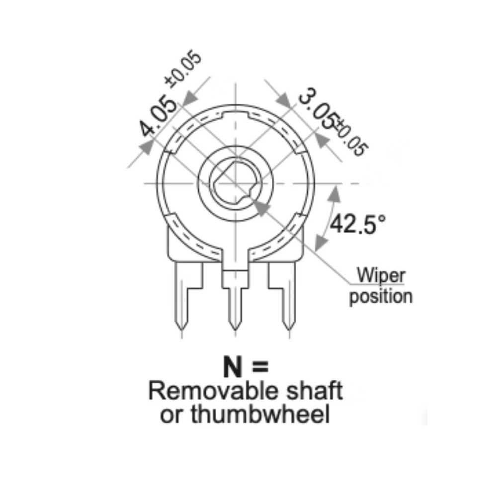 ​Vertical Adjustable Potentiometer PT15NV15-103A-E PT15-10K 10K Ohm Vertical Potentiometer 2PCS