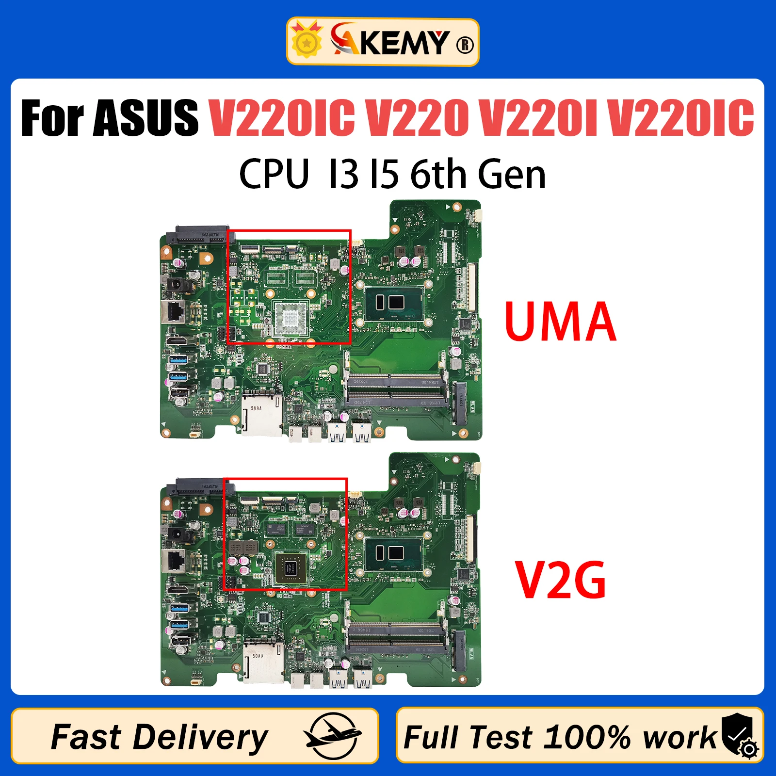 

AKEMY V220IC Motherboard For Asus V220 V220I V220IC All-in-one Desktop motherboard With i3-6100U I5-6200U CPU GT920M DDR4