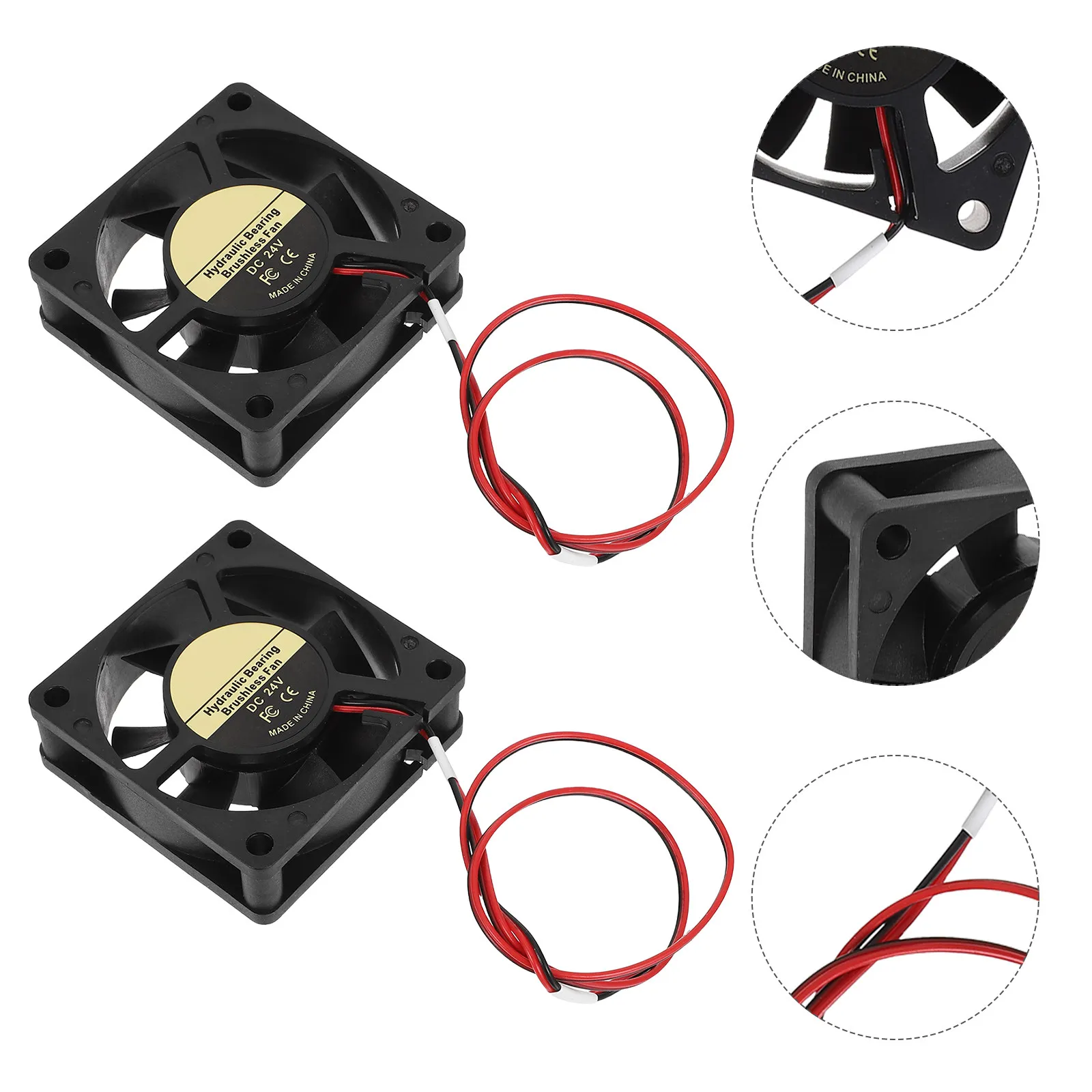

2Pcs 60x60x20mm 24V Dc Brushless Cooling Fan for 3D Printer Bottom Base Mainboard Enclosure Quiet High Airflow 6020 Fan