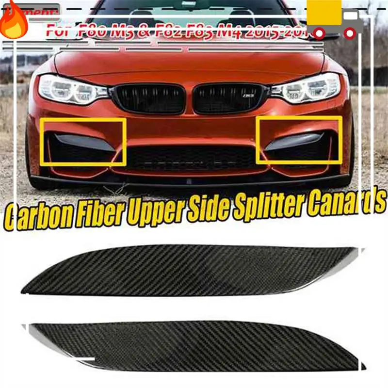 

Real Carbon Fiber Front Bumper Side Splitter Canards Lip Spoiler For BMW F80 M3 F82 F83 2015-2018