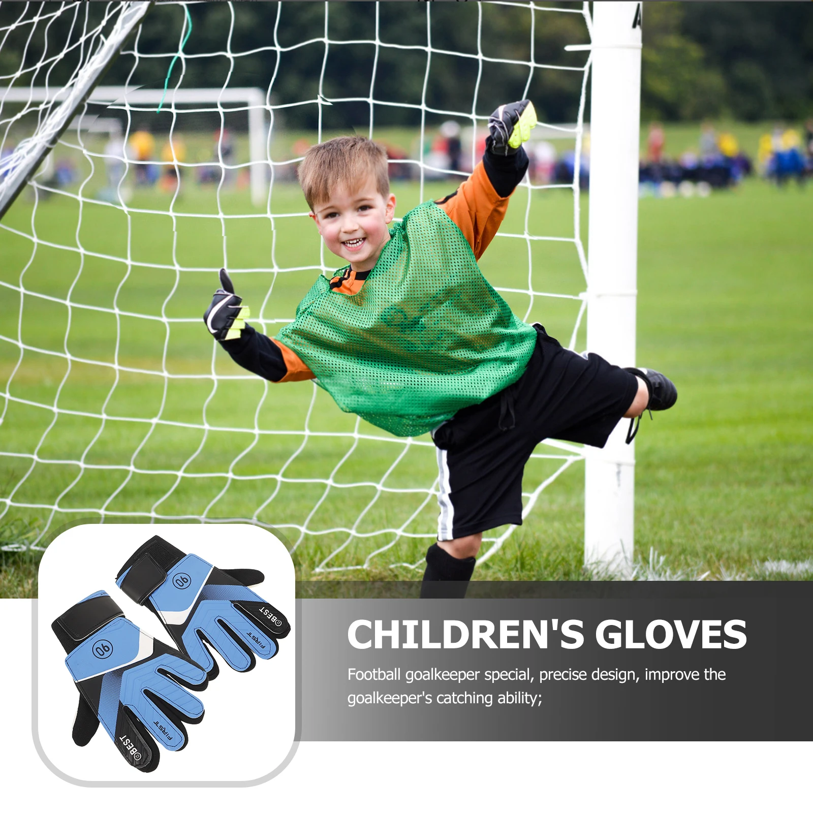 2-teilige rutschfeste Kinderhandschuhe für Fußball, Torwart, Kindertraining, Kinder, PU-Material, rutschfest