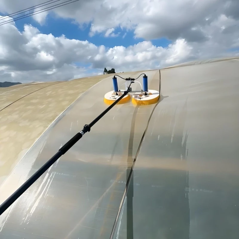 أدوات تنظيف الدفيئة فرشاة كهربائية زجاجية لغرفة الشمس لوحة كهروضوئية شتلات زهرة فيلم بلاستيكي تنظيف الطحلب #1