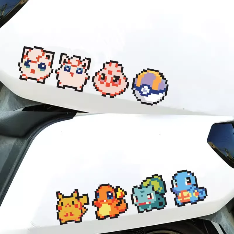 Cartoon cute Pikachu stickers elf helmet motorcycle electric car water cup luggage creative pixel decoration stickers wholesale