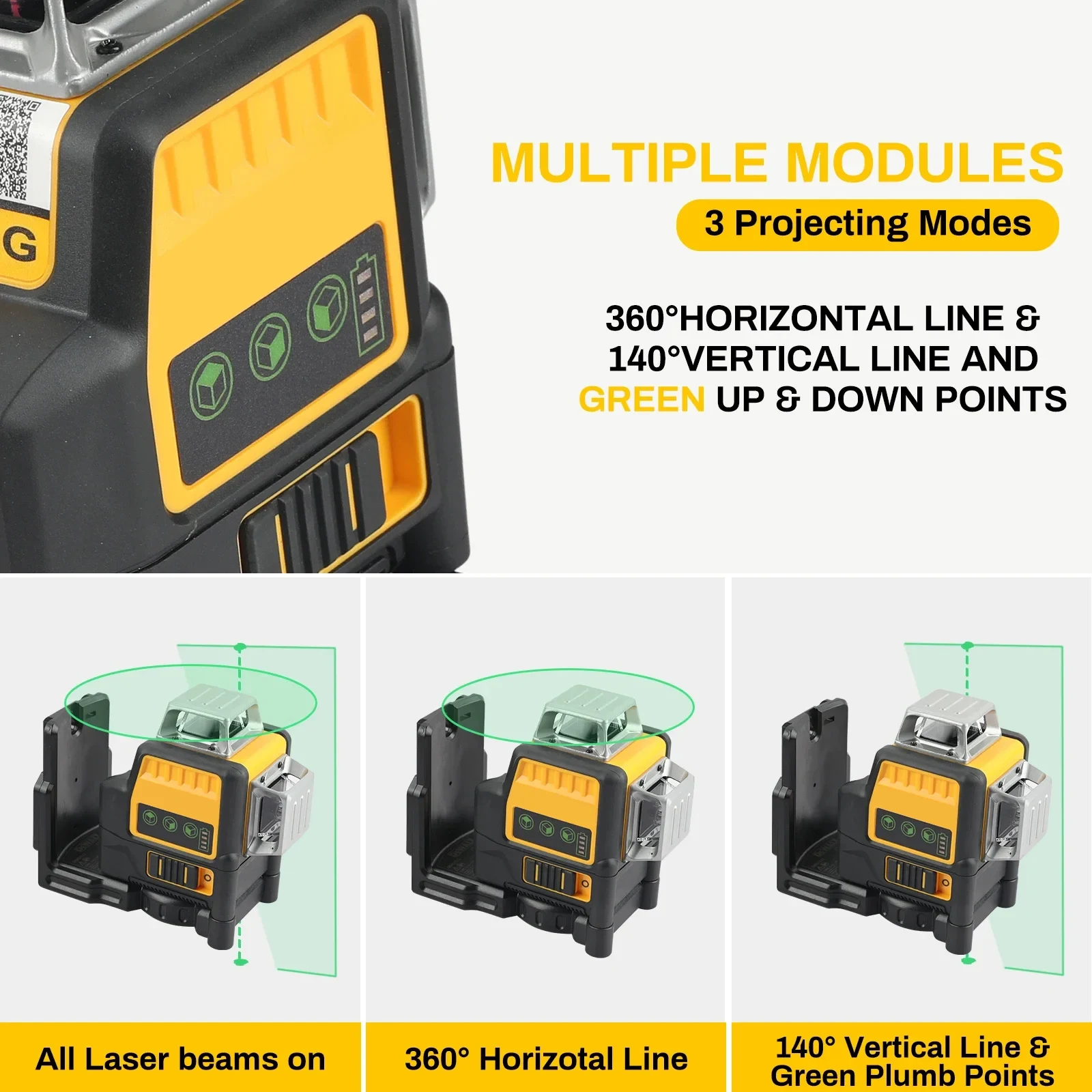 DW089LG 2025 Laser Level For Dewalt 12V Lithium Battery Powered with 12 Lines 3 Sides*360 Degree Vertical And Horizontal - view 5