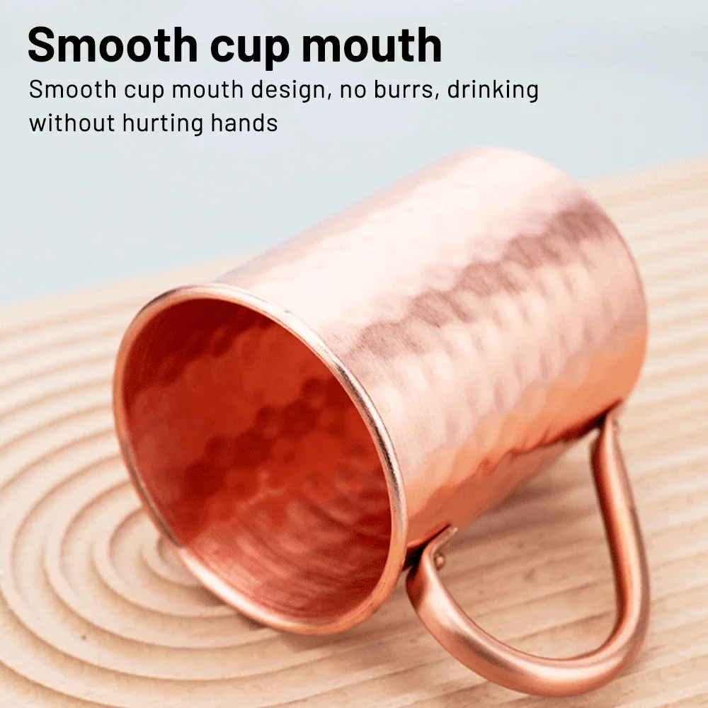 450 مللي 16.0 أوقية 100% النحاس موسكو البغل القدح دائم النحاس أكواب البيرة القهوة القدح كوب حليب كوب النحاس النقي درينكوير #4