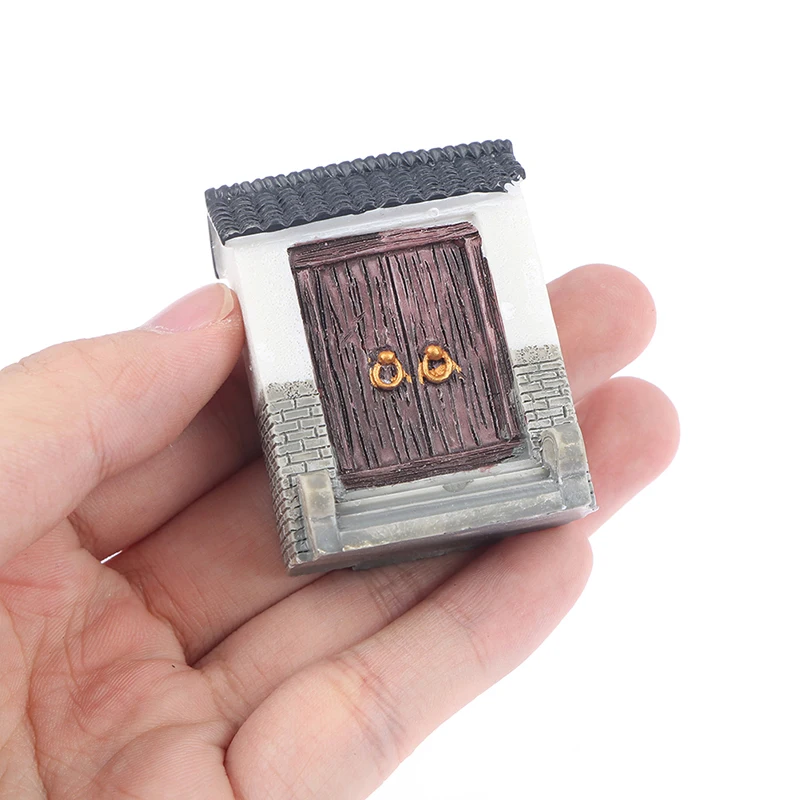 1PC Chinese Resin Fairy Craft Door Model Mini Fairy Garden Statue Miniatures DIY Doll House/Terrarium Micro Moss Landscape Decor