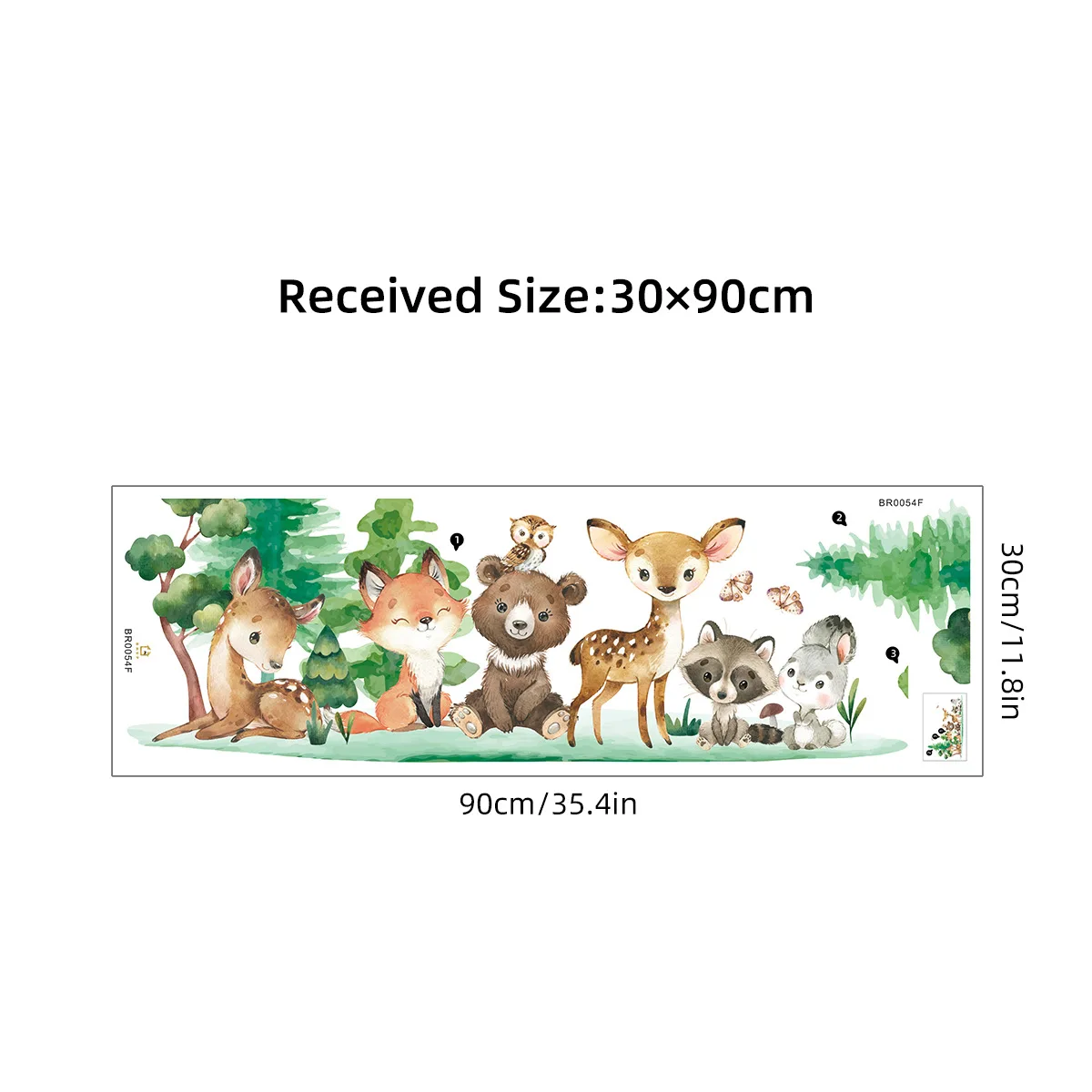 Forest Animals Theme Bear Deer Rabbit Children's Wall Stickers for Kids Room Baby Room Decoration Wallpaper Wall Decals Nursery