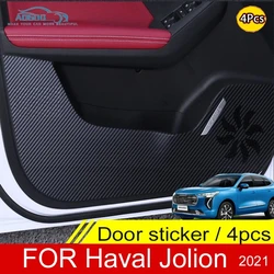 For Haval Jolion 2021 Door Anti Kick Pad Protection Stickers Carbon Fiber Inner Side Edge Film Car Accessories