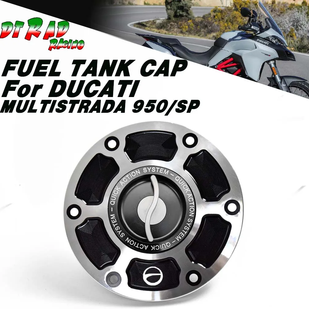 

New Quick Release Fuel Filler Cap For DUCATI MULTISTRADA 950 2017-2021 950S 2019-2021 Motorcycle CNC Keyless Petrol Tank Cap