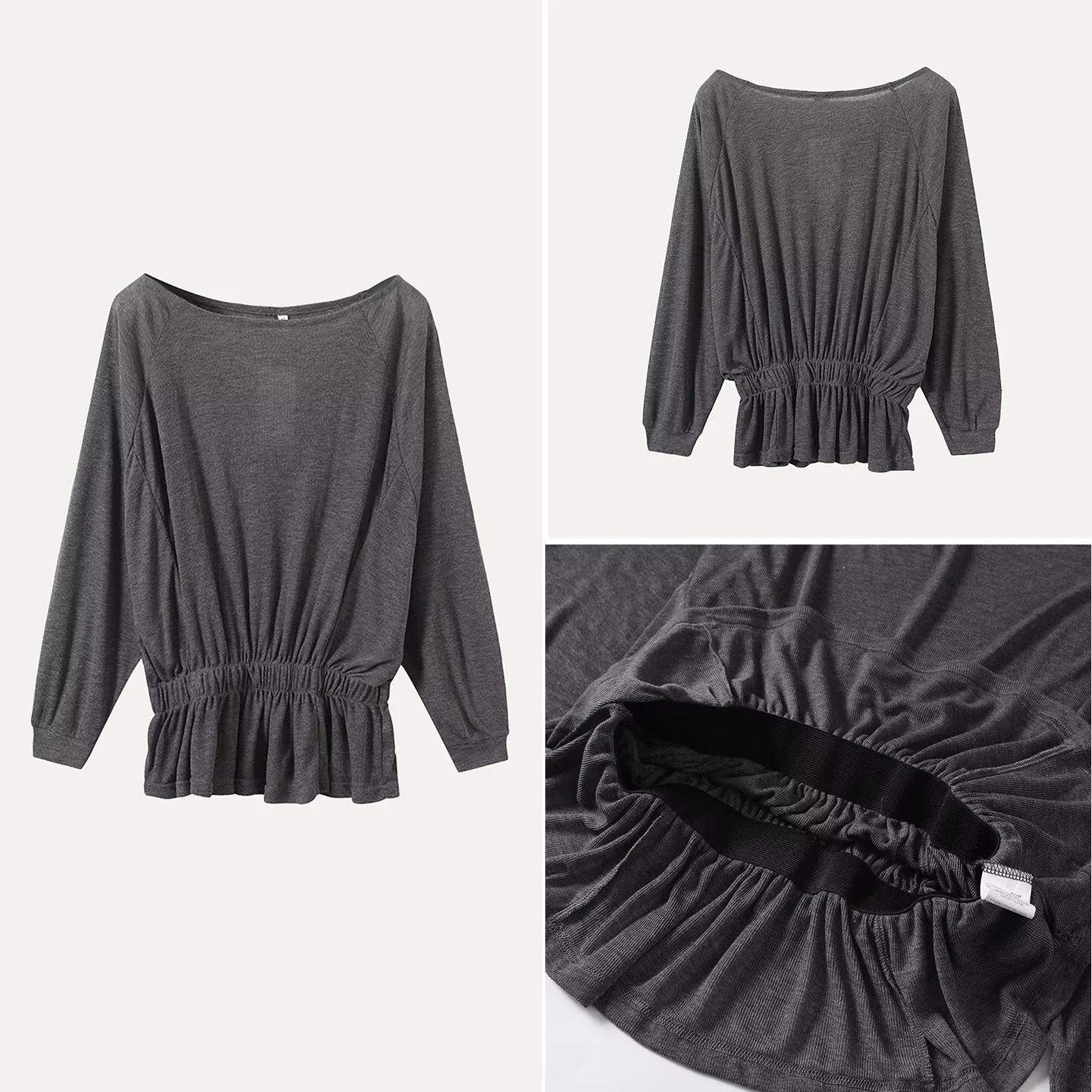 

Women's Fashionable round Neck Long Sleeve Loose Batwing Shirt Casual Style Summer 2026 Clothing Versatile Loose Top