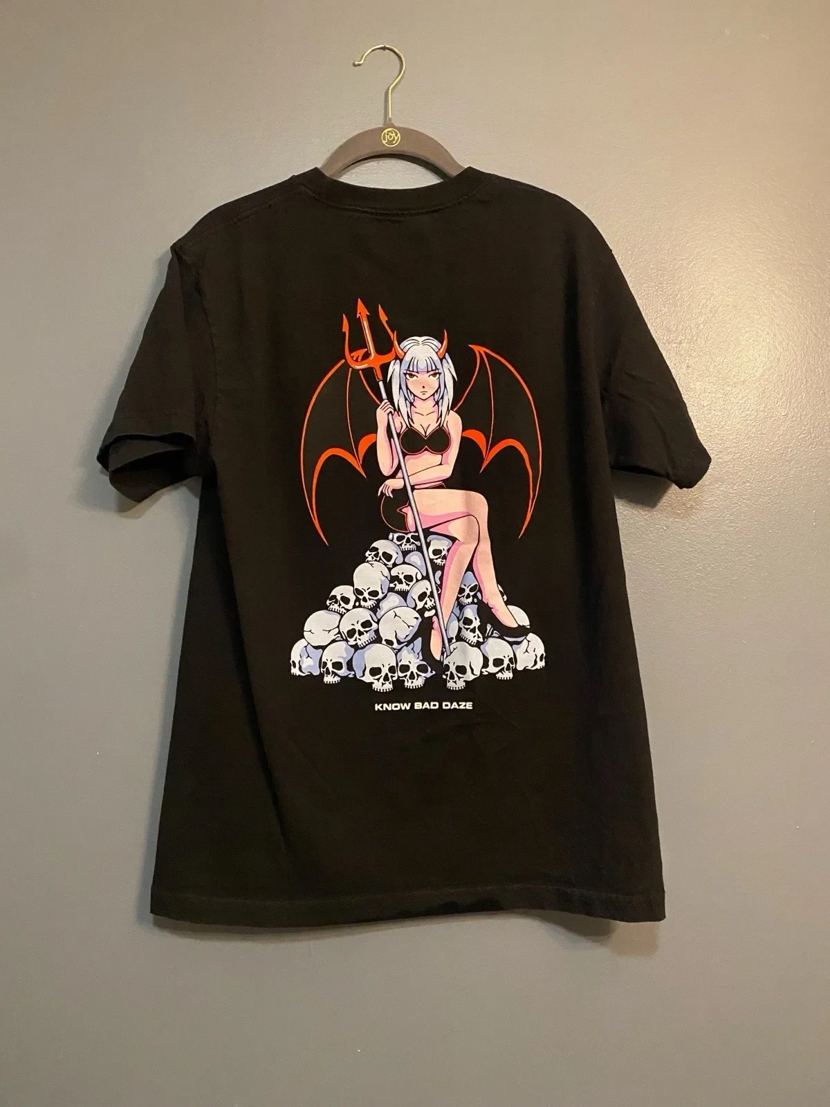 Know Bad Daze Devil Inside Black T-Shirt Size Medium Skulls