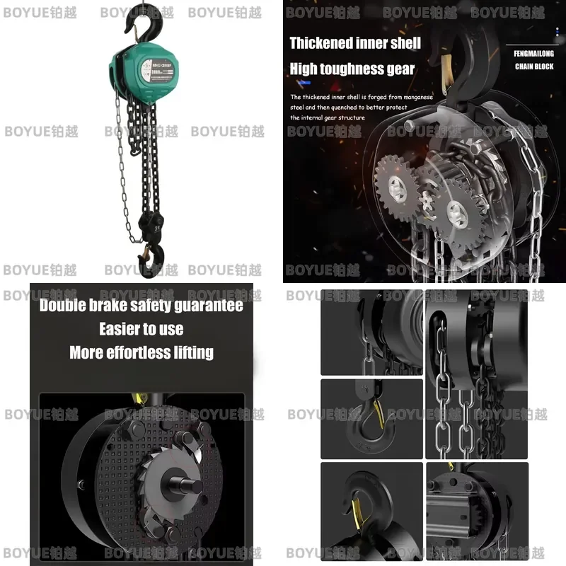 Heavy Duty Manual Chain Block Hoist 3 Ton 6m Lever Pulley Lifting Machine Durable Hand Chain Block for Warehouse Construction