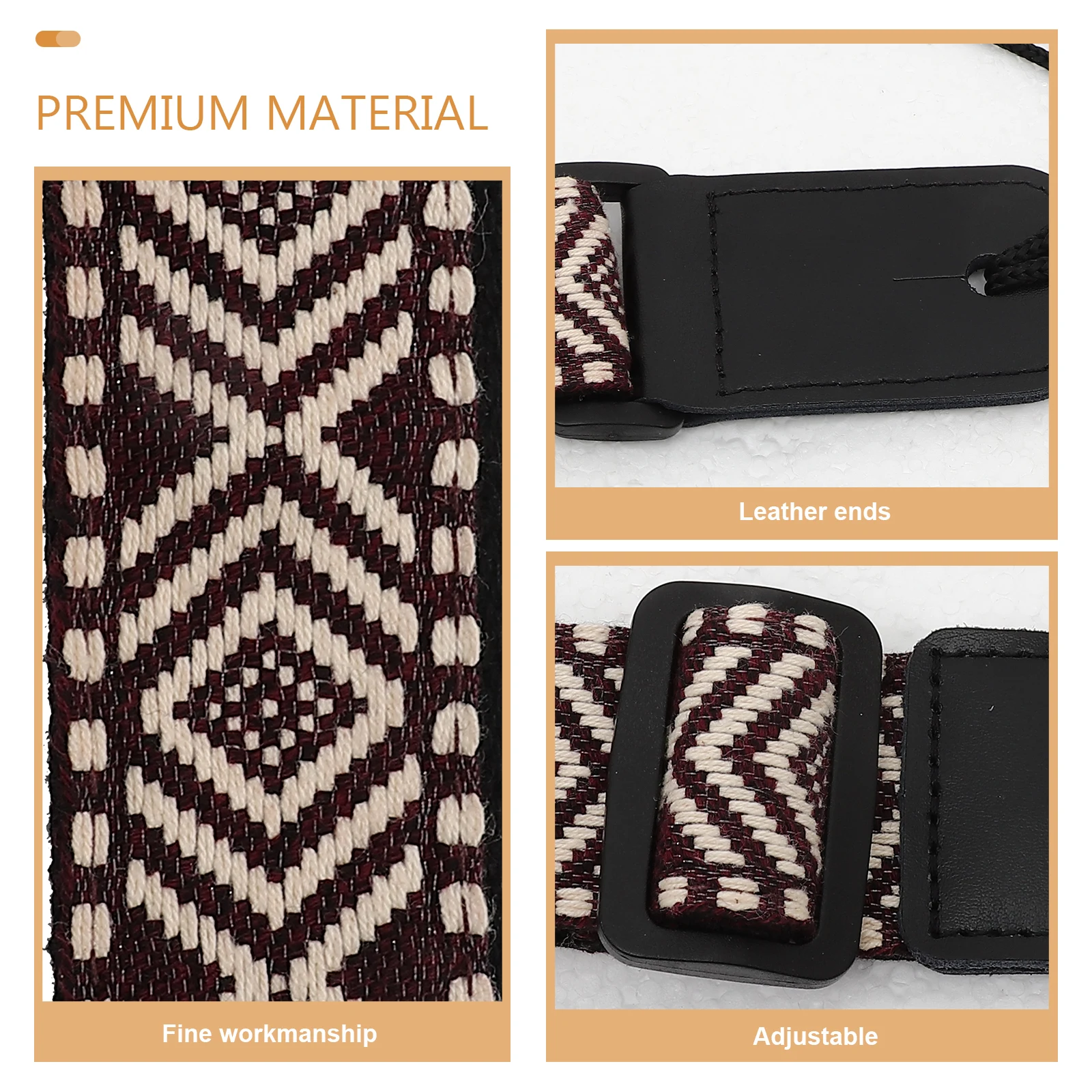 

Ukulele Strap Straps Multi-color to Weave Adjustable Instrument Accessories Cotton Shoulder Child Guitar