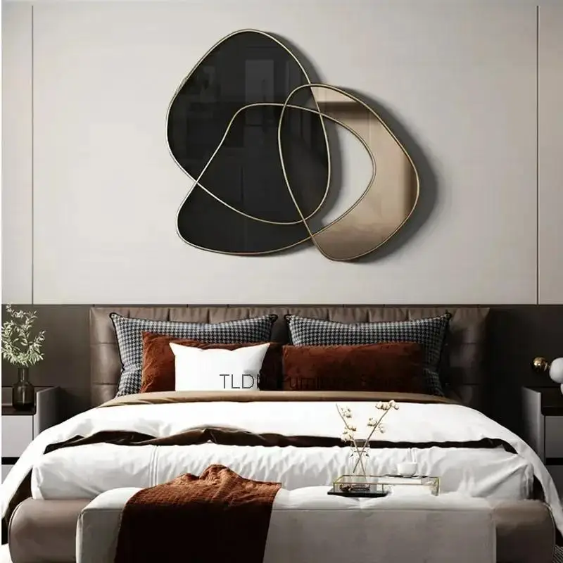 Stainless Wall Restaurant Hanging Room Porch Decoration Nordic Background Steel Wall Decorations Living Light Luxury Home Decor