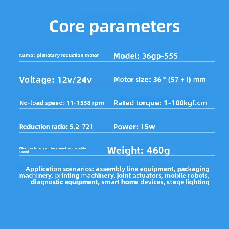 Micro DC Gear Motor 12v Electric Motor 36GP555 High Torque Planetary Gearbox Brush Small Motor