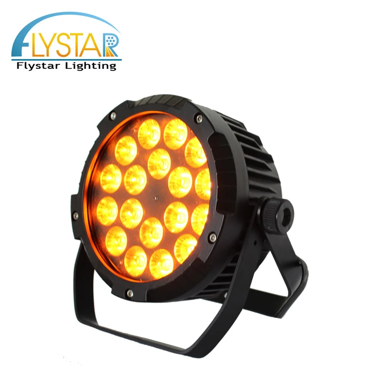 

2019 Hot Selling DMX 512 Slim RGBWA+UV 6in1 Flat LED Par Spotlights 18x18W Powercon High Performance Lighting