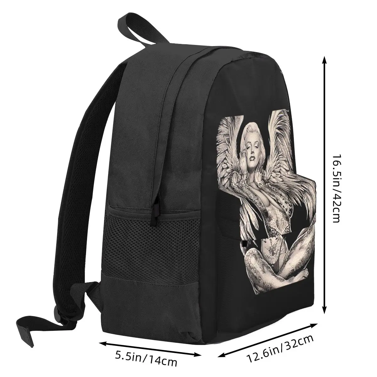 MARILYN Vintage Abstract Tattooed Angel Prin Backpack Hot Sale Daypack Large Capacity Children BookBag School Bag