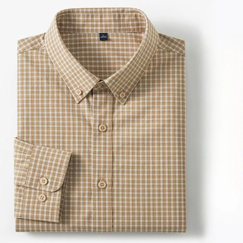 

Men's Trendy Long Sleeve Shirt Spring Summer Cotton-blend Breathable Light Business Stripe Shirt Minimalist Style Utility Wear