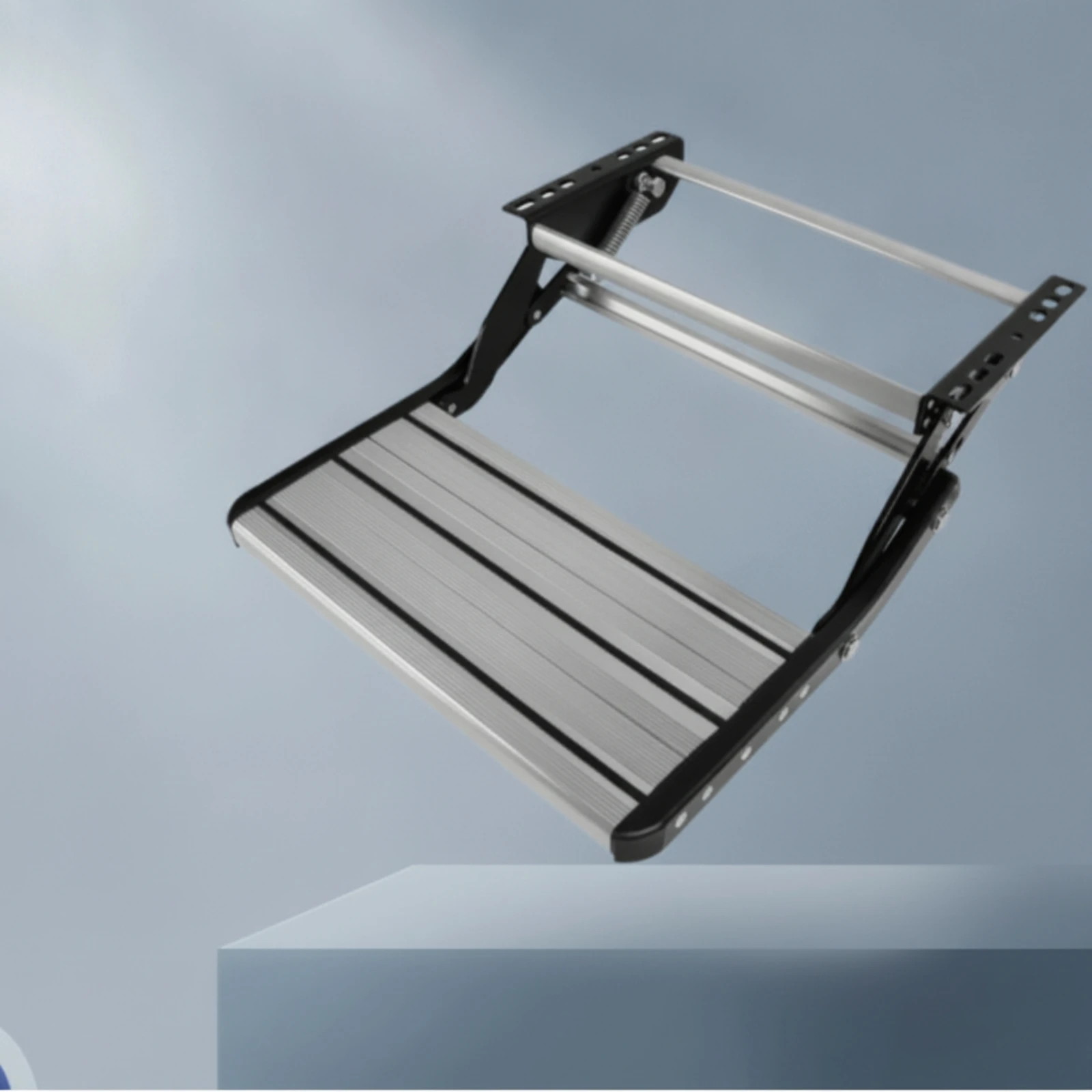 Manual RV Step Aluminum Retractable Rv Step Heavy-Duty Long-Lasting for Boat Owners, Recreational Vehicle, Motorhome