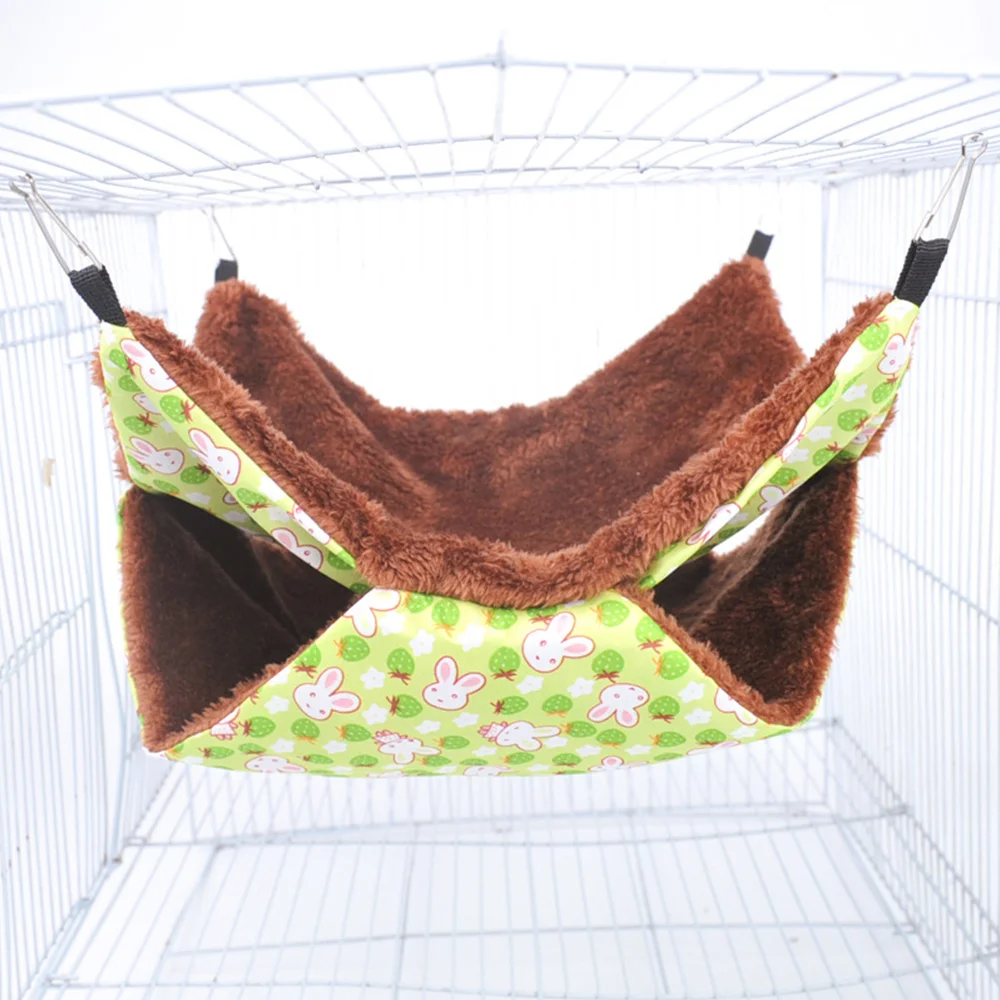 Comfortable Hammock For Rats Double Thick Plush Warm Bed For Hamster House Nest Sleeping Bag Hanging Tree Beds Pet Hamster Nest