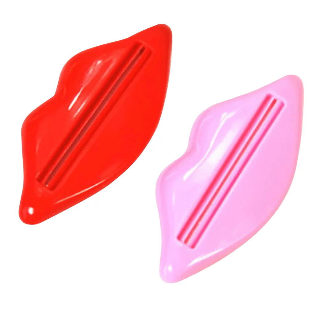 2pcs Lip Kiss Toothpaste Dispenser Tube Squeezer Multifunctional Squeezer for Toothpaste Cream Bathroom Accessories