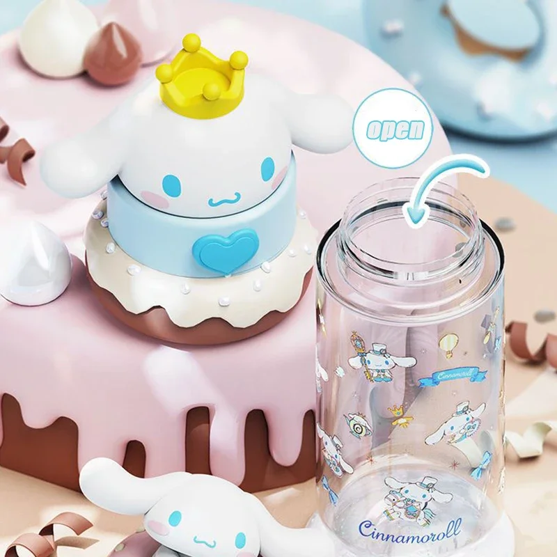 Sanrio meine Melodie Puppen transparente Tasse Cartoon Hallo Kitty Kuromi Cinna moroll 500ml Kawaii Kind Flasche Wasser Tasse Mädchen Geschenke